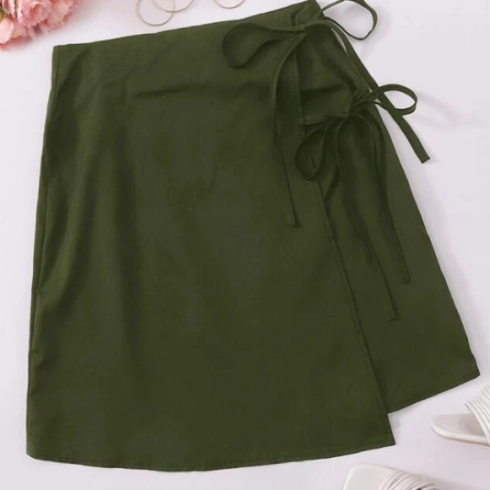 Asymmetrical wrap skirt